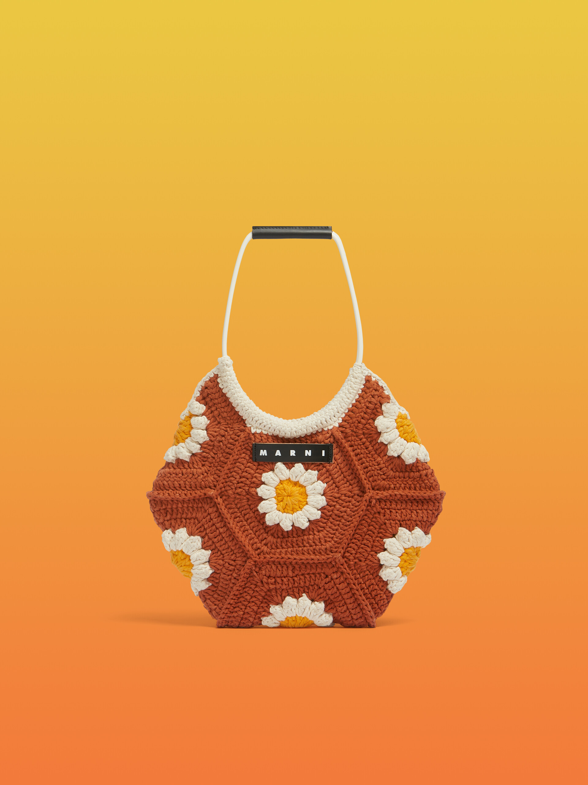 Blue flower cotton crochet MARNI MARKET handbag - Shopping Bags - Image 1