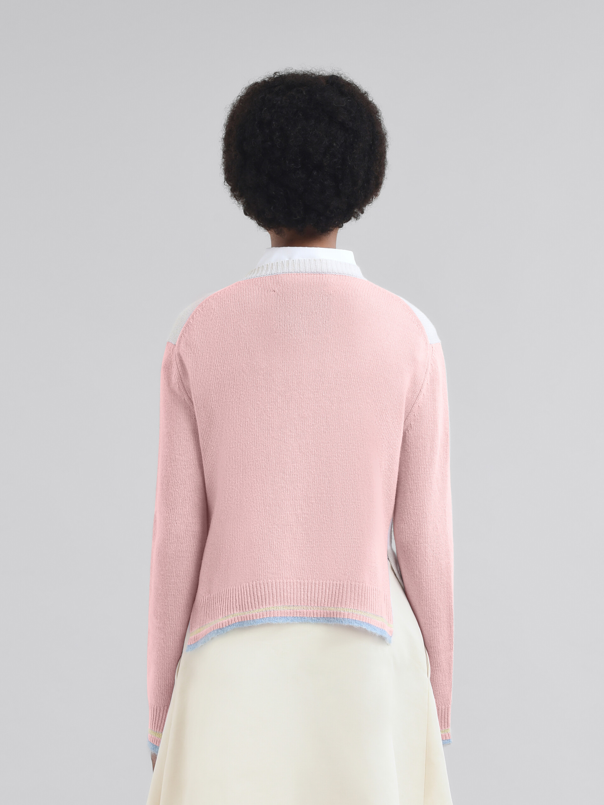 White wool jumper with jacquard snake - Pullovers - Image 3