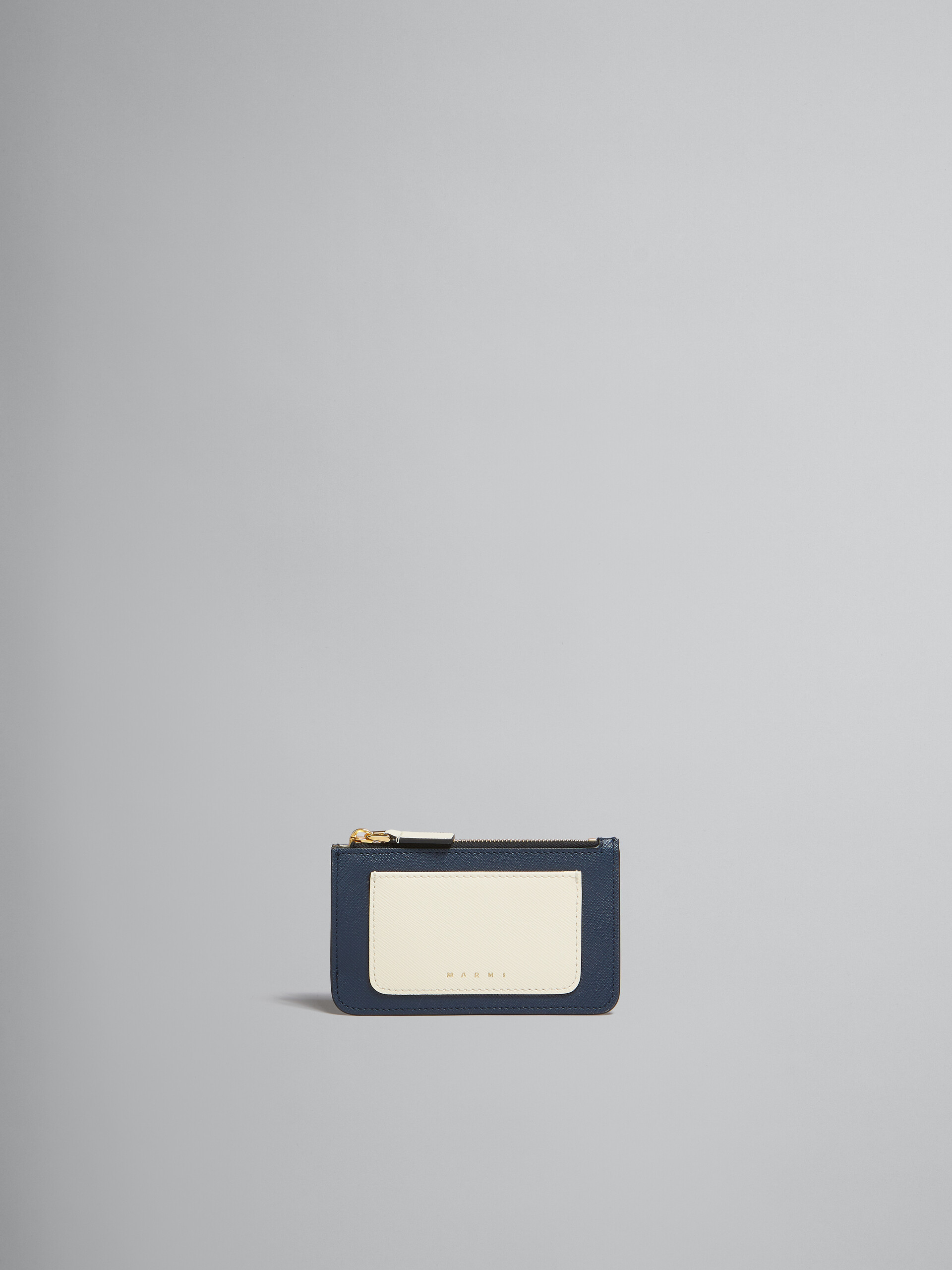 라이트 그린 화이트 및 브라운 사피아노 가죽 카드 케이스 - 지갑 - Image 1