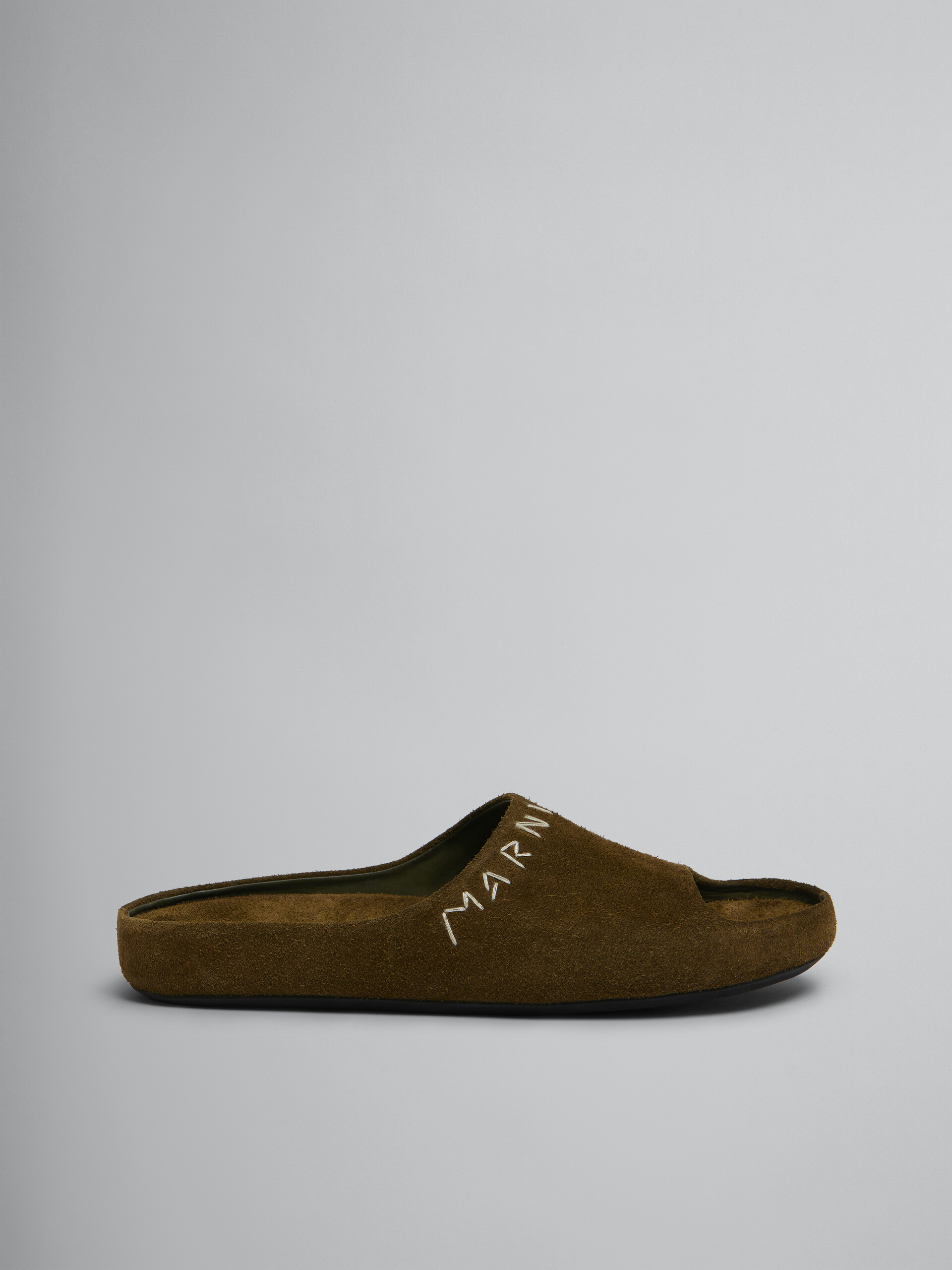 Lilac suede Fusslide sandal - Sandals - Image 1