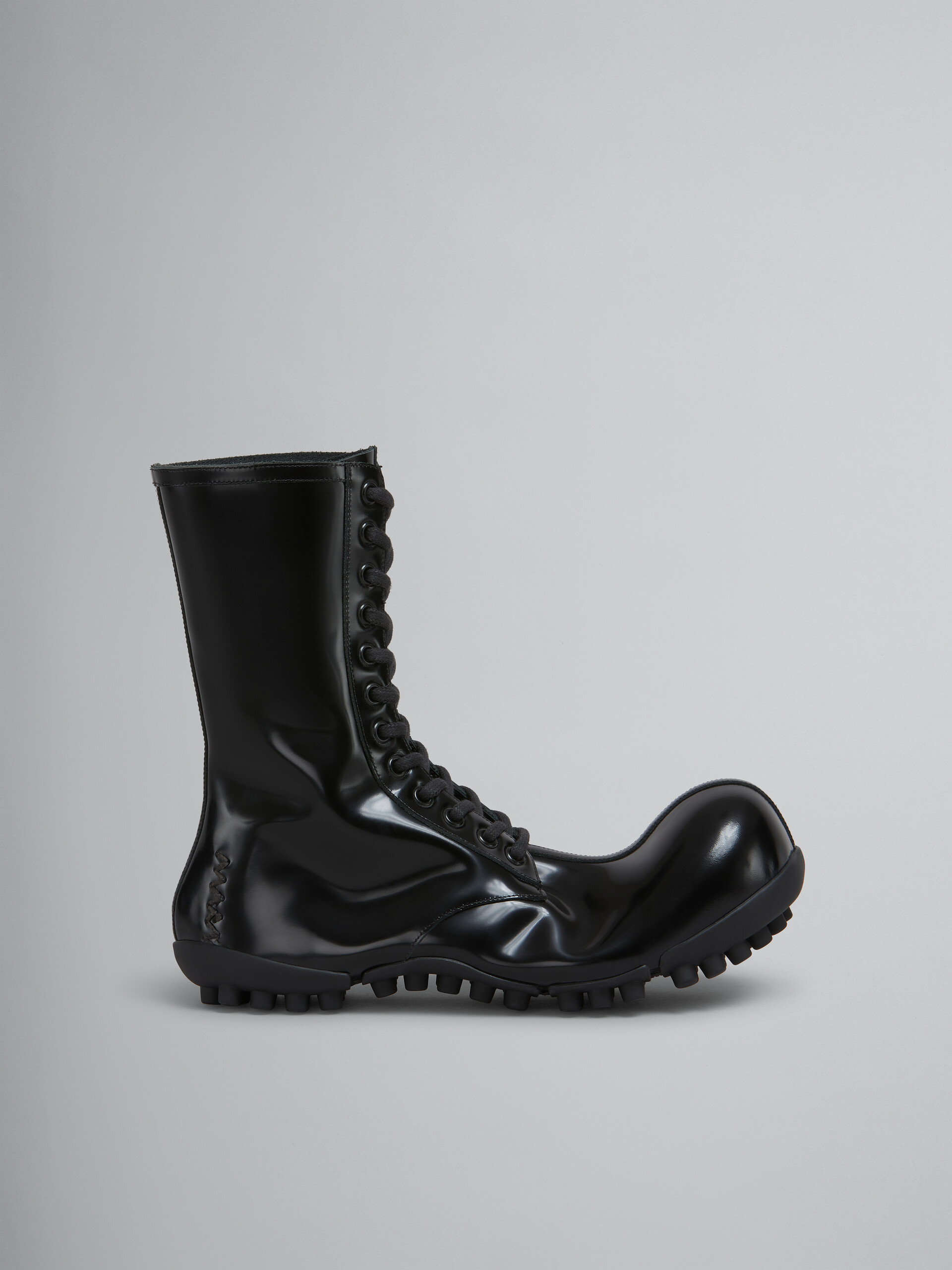 Schwarze Stiefel Wave aus Lackleder - Stiefel - Image 1