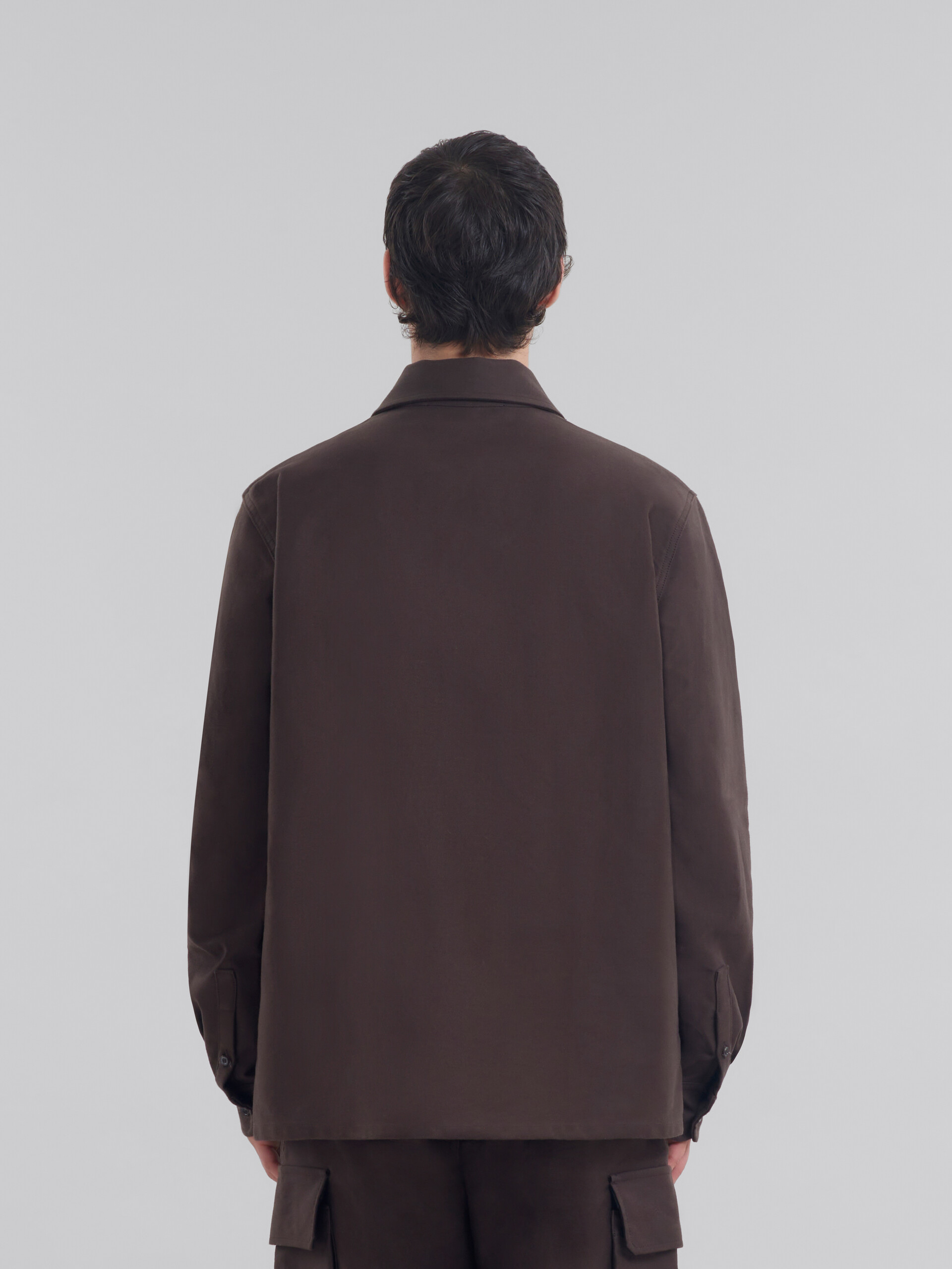 Brown organic cotton satin shirt - Shirts - Image 3