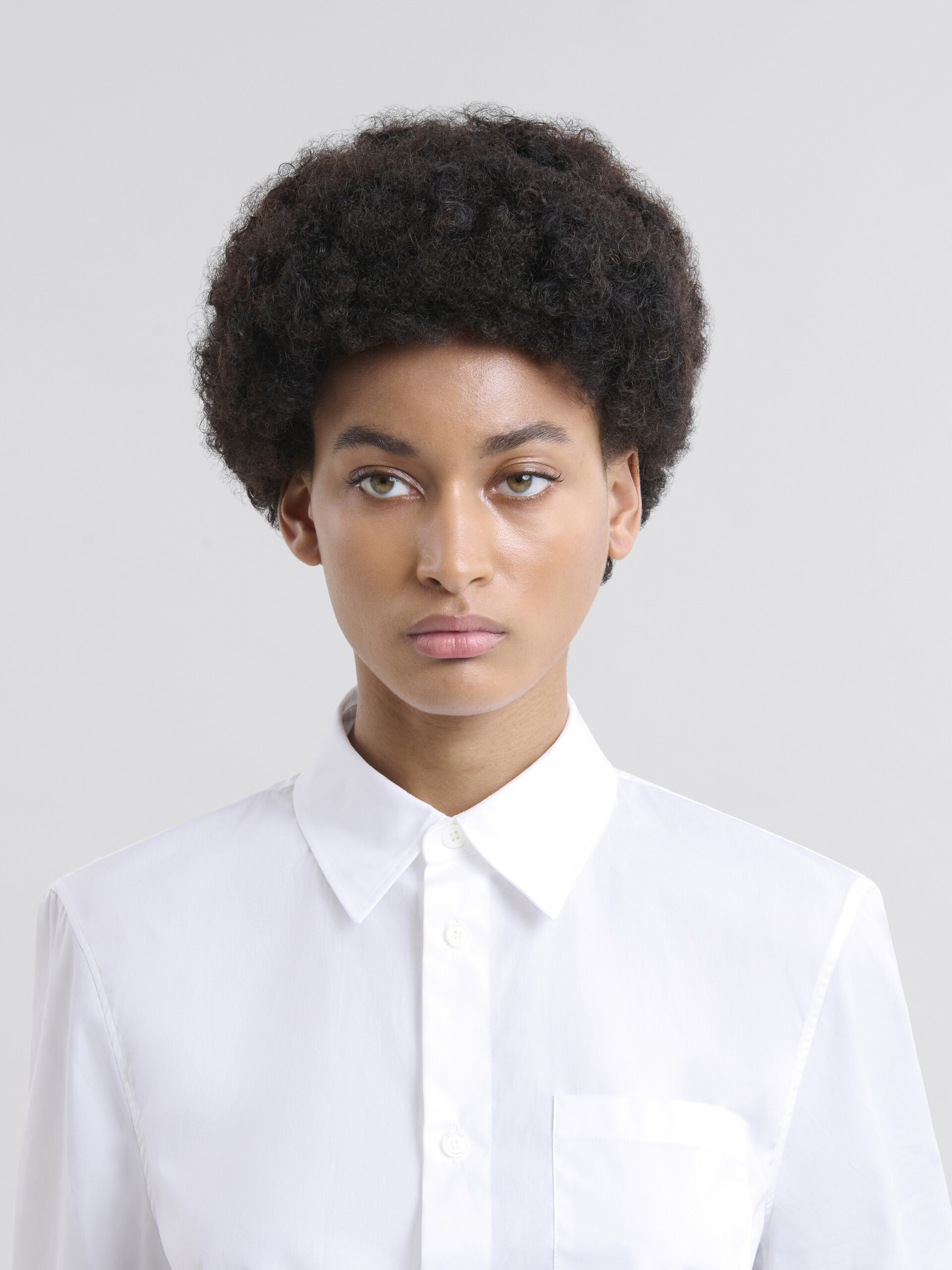 White poplin cocoon shirt - Shirts - Image 4