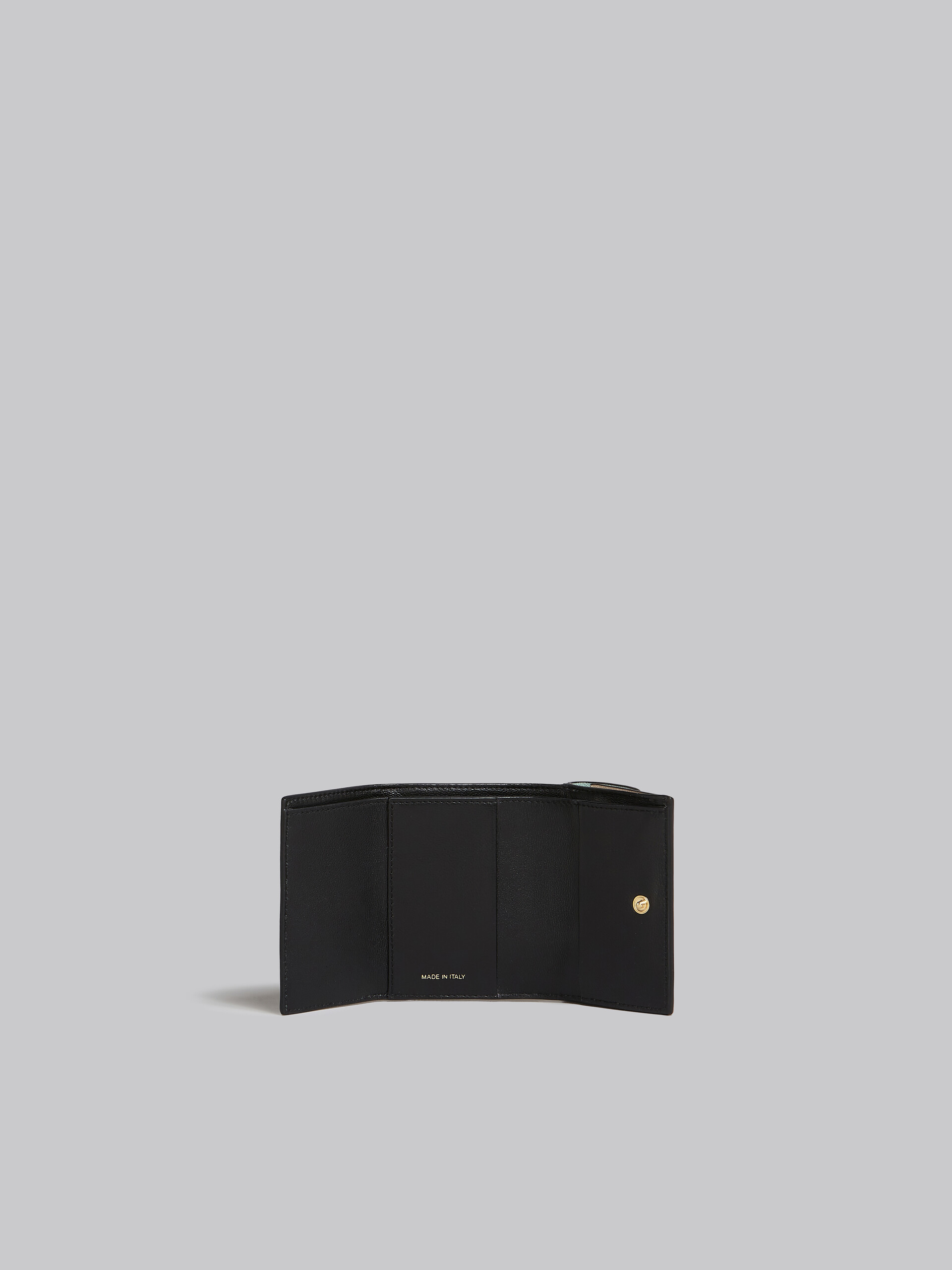 グリーン、ホワイト、ブラウン サフィアーノレザー三つ折りウォレット - 財布 - Image 2