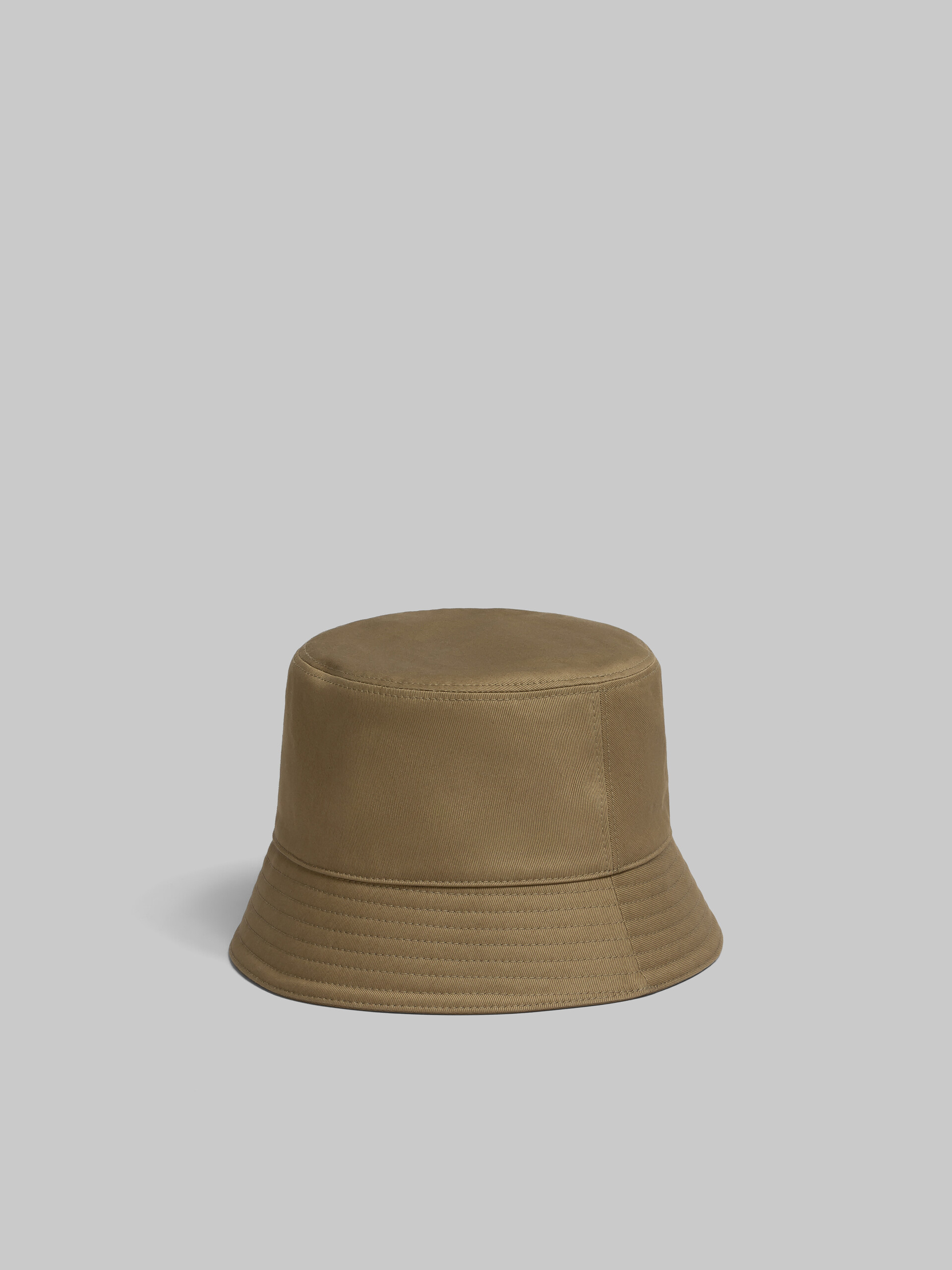 Black organic gabardine bucket hat with embroidered logo - Hats - Image 3