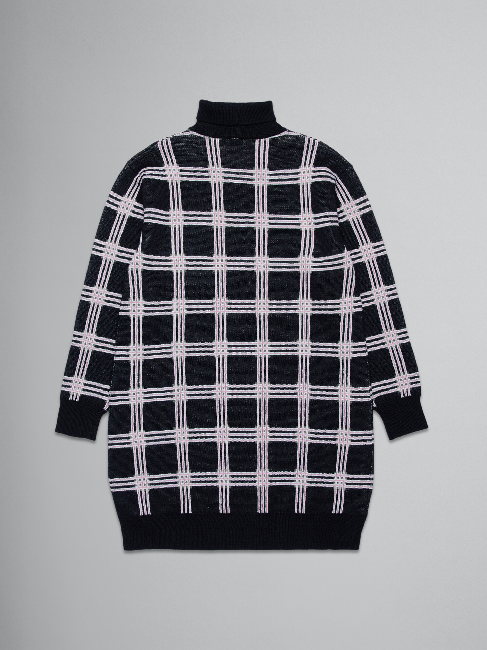 Turtleneck dress in checked knit - Dresses - Image 2